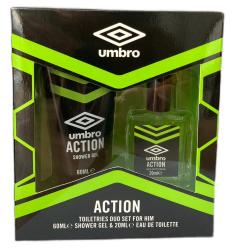 Kazeta: Umbro Action  EDT Men 20ml + SG 60ml